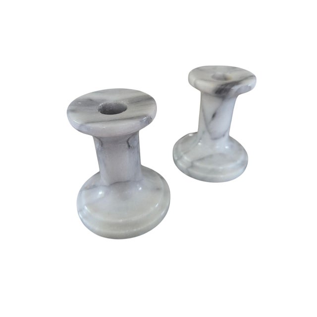 Vintage Marble Candle Holders- A Pair For Sale - Image 10 of 16
