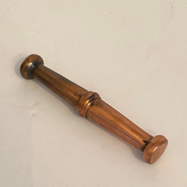 1950’s Solid Bronze Apothecary Mortar and Pestle Mounted on Solid Walnut Presentation Base. For Sale - Image 4 of 13