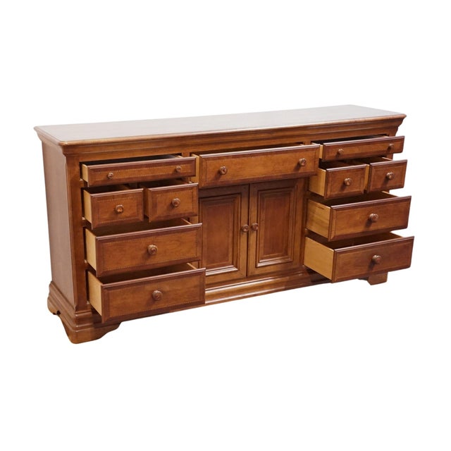 Wood Alexander Julian Home Colours Collection Cherry Early American Traditional 73" Triple Dresser 710-060 For Sale - Image 7 of 17