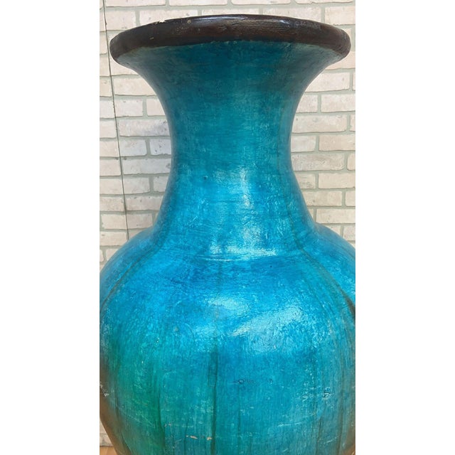 Vintage Teal Floor Vase Chairish