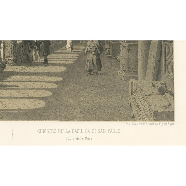 Paper Cloister of San Paolo Fuori Le Mura, 1869, Paper For Sale - Image 7 of 10