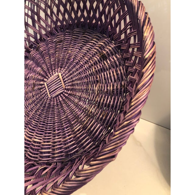 This large Vintage 15” Purple Wicker Basket is the perfect option for fruit and vegetables, a catchall for mail or an...