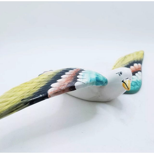 Large Ceramic Majolica Wall Bird For Sale - Image 3 of 14