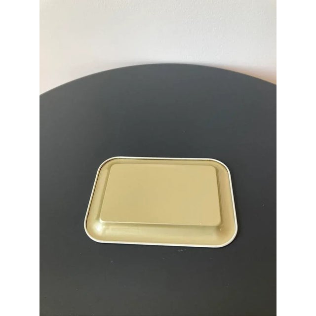 Vintage Victorian Floral Red Roses & Ivory Toleware Tray or Coaster For Sale In New York - Image 6 of 12