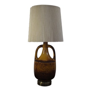Mid Century Modern Ceramic Drip Glaze Lamp For Sale