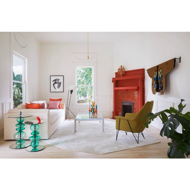 Abacus Glass Tea Table by the Drawing Room Atl in Finish Verdigris - Size: Tall / Gueridon - Modern Sofa Table in Colorful Green Glass For Sale In Atlanta - Image 6 of 7