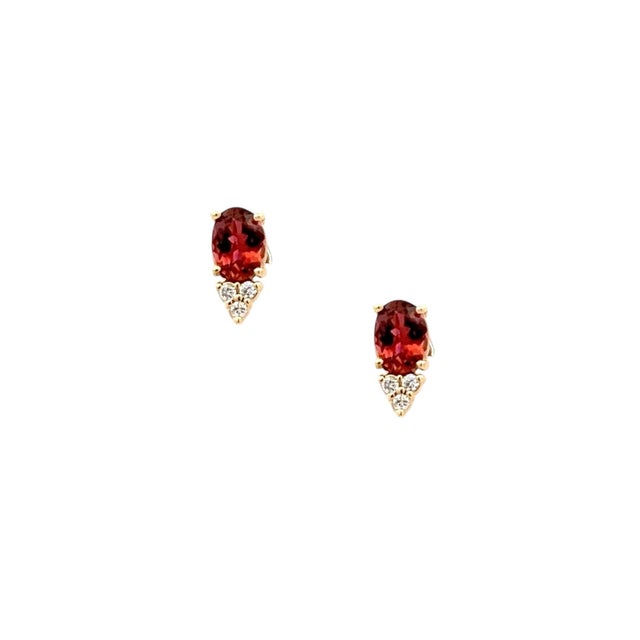 Natural Finely Faceted Quality Natural Tourmaline and. Diamond Earrings set in 14k Gold with 1.87 TCW Certified $2,950...