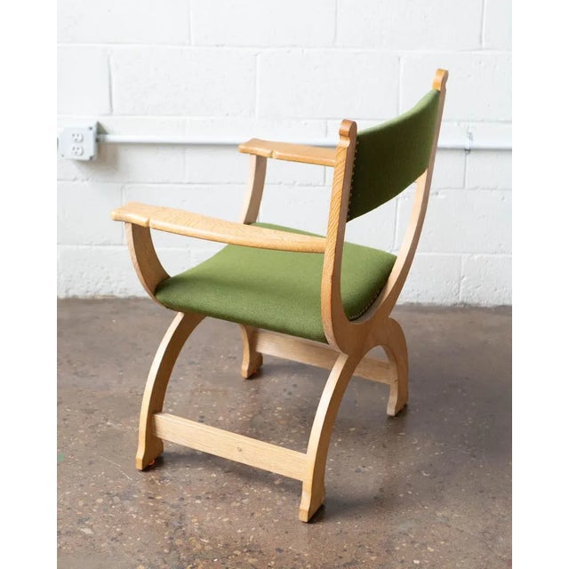 1960s Danish Modern Oak Kurul Chair Attributed to Henning Kjaernulf For Sale In Columbus - Image 6 of 12