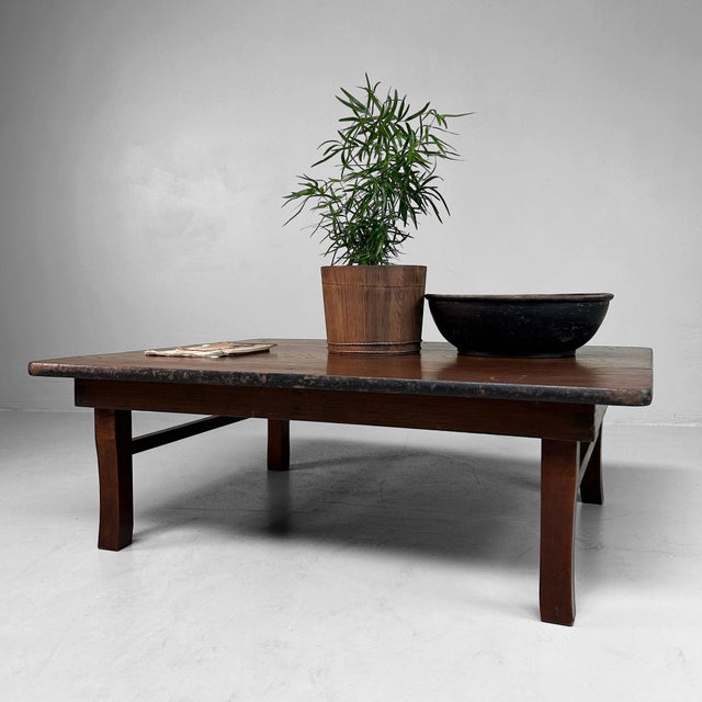 Vintage Japanese Wooden Folding Leg Table, 1920s For Sale - Image 6 of 18