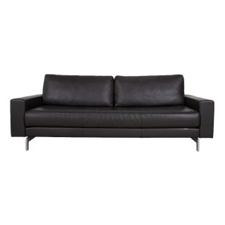 Vida Leather Three-Seater Brown Sofa from Rolf Benz For Sale
