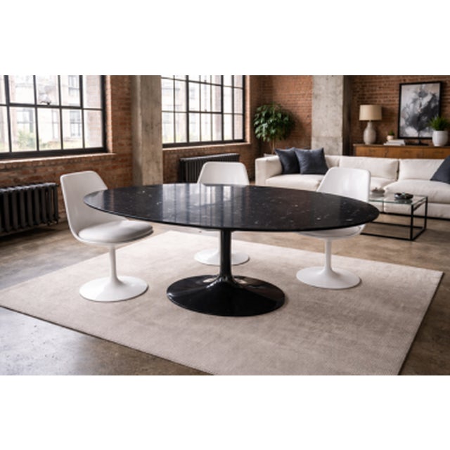 Tulip Table in Marquina Marble by Eero Saarinen for Knoll International, 1950s For Sale - Image 4 of 9