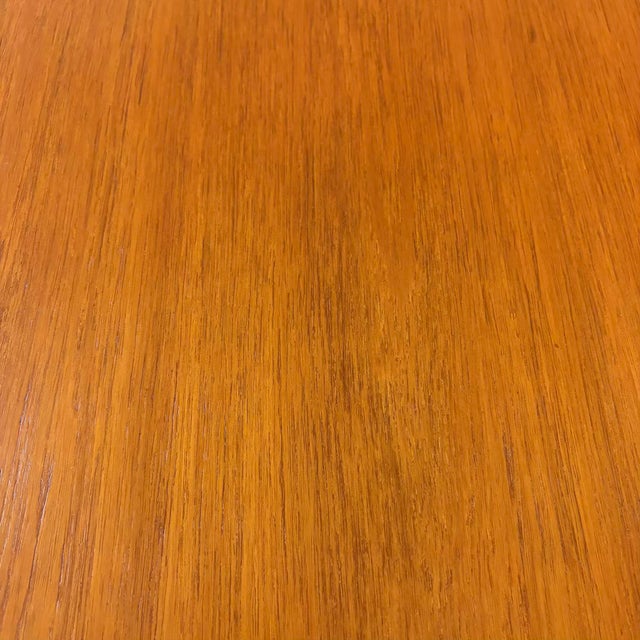 Mid-Century Beveled Edge 1 Leaf Dining Table For Sale - Image 13 of 14