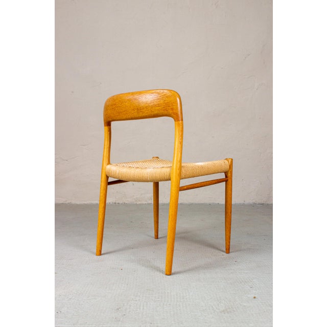 Mid-Century Danish No. 75 Chair in Oak by Niels Otto Møller for J.L. Møllers, 1960s, Set of 2 For Sale - Image 4 of 16