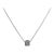 18k(750) White Gold Natural Diamond Box Shape Pendant Necklace With Chain For Sale
