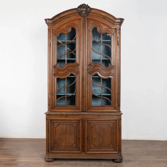 French Provincial Late 18th Century French Oak Deux Corp Display Cabinet For Sale - Image 3 of 15