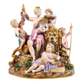 Large The Earth Allegorical Group by M.V. Acier for Meissen, Germany, 1850 For Sale