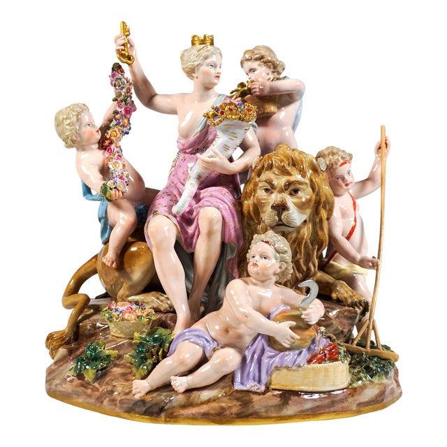 Large The Earth Allegorical Group by M.V. Acier for Meissen, Germany, 1850 For Sale
