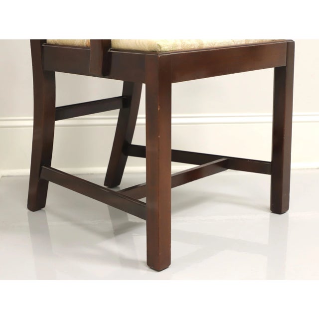 Brown Late 20th Century Solid Mahogany Straight Leg Chippendale Armchair For Sale - Image 8 of 9