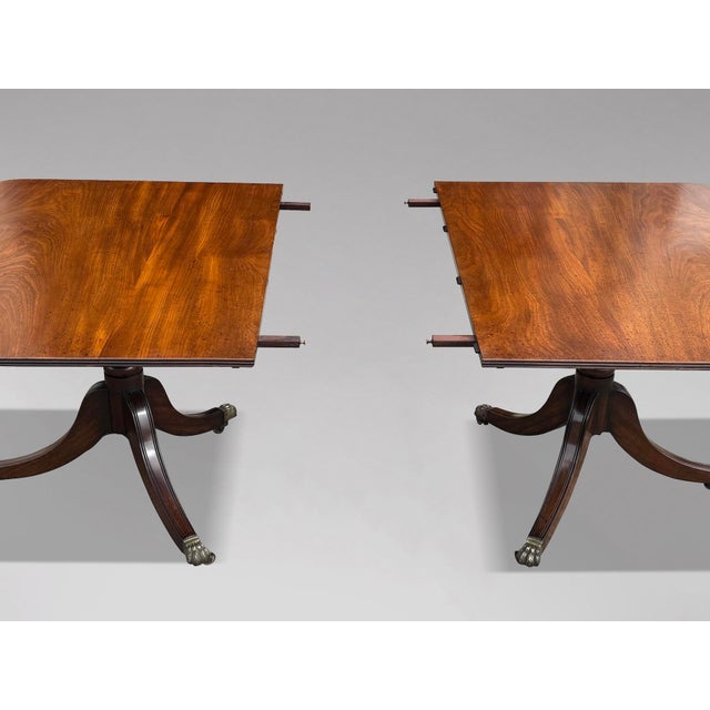 Wood Early 19th Century Georgian Mahogany Twin Pedestal Dining Table For Sale - Image 7 of 11