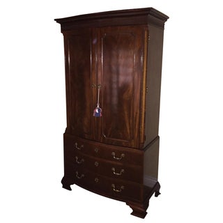 Baker Stately Homes Mahogany Chippendale Armoire For Sale