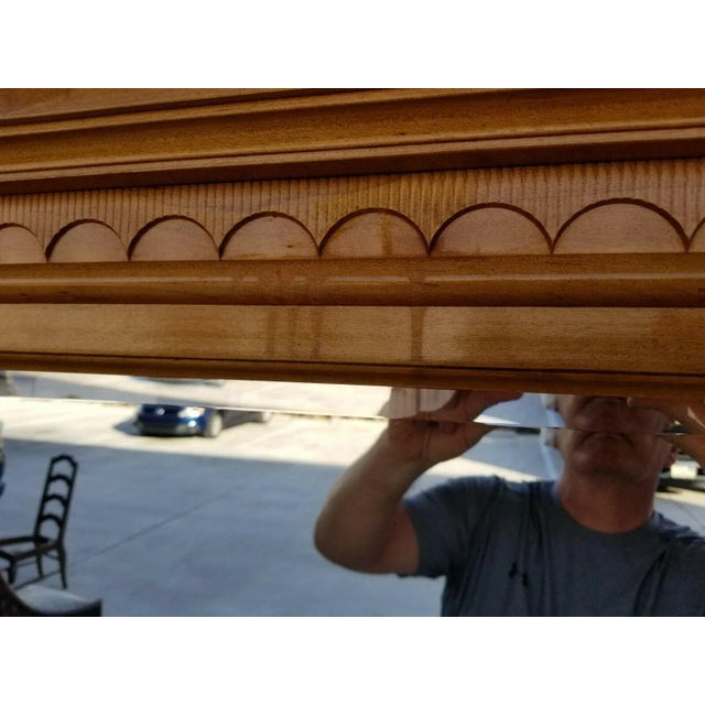 Stanley Furniture Art Deco Dresser With Matching Mirror and Custom Glass Top For Sale - Image 10 of 11