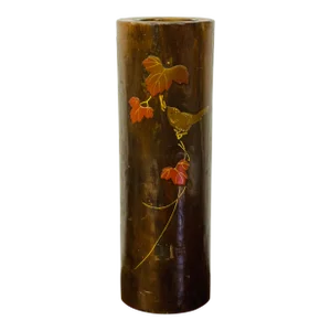 Vintage Mid-Century Modern Ikebana Lacquered Wood Vase