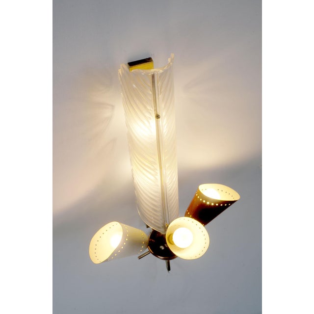 Gold Large Vintage Wall Lights from Kobis and Lorence, 1950s, Set of 2 For Sale - Image 8 of 11