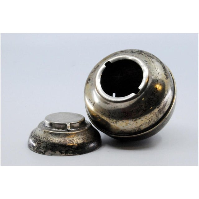 Smooth Silver Piggy Bank with Filled Bottom and Knob on Top For Sale - Image 5 of 10