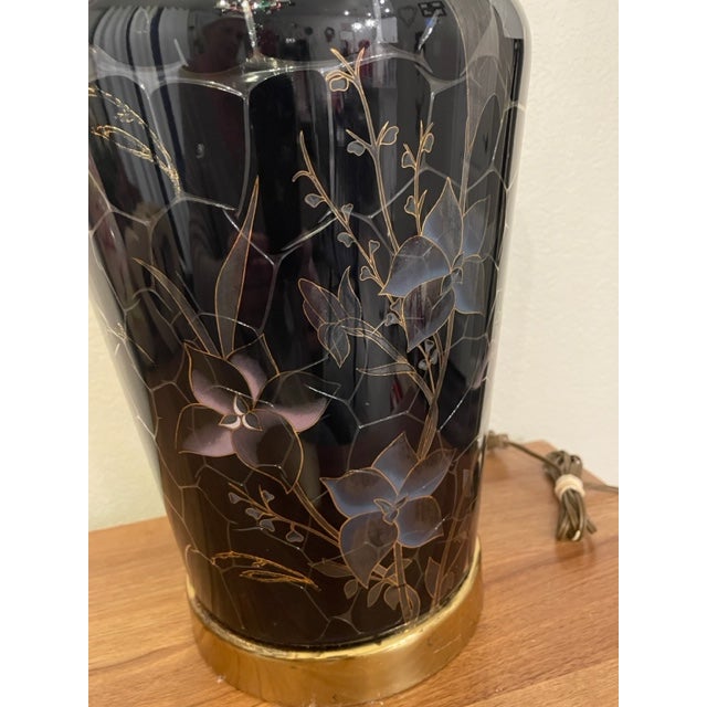 Beautiful black/blue vintage table lamp - a conversation piece! Westwood style