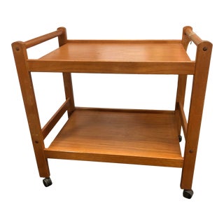 Vintage Danish Wooden Bar Cart For Sale
