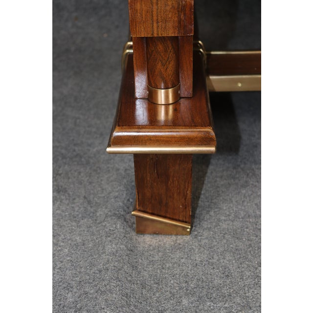 Wood French Art Deco Bronze Mounted Dining Table Attributed to Jules Leleu For Sale - Image 7 of 16
