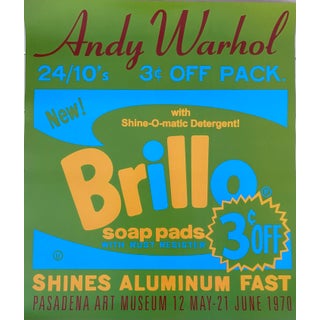 Late 20th Century Andy Warhol Pasadena Museum Brillo Exhibition Poster For Sale