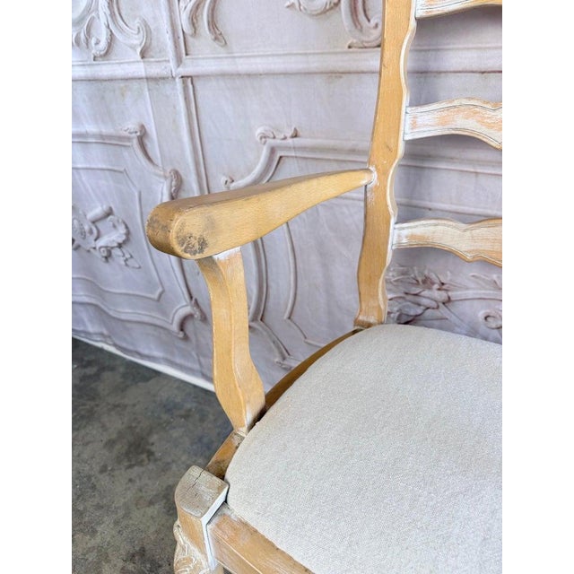 Set of 10 19th Century French Provincial Bleached Oak Ladderback Dining Chairs For Sale - Image 16 of 18