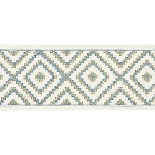 Sample, Scalamandre Medina Embroidered Tape, Mineral For Sale