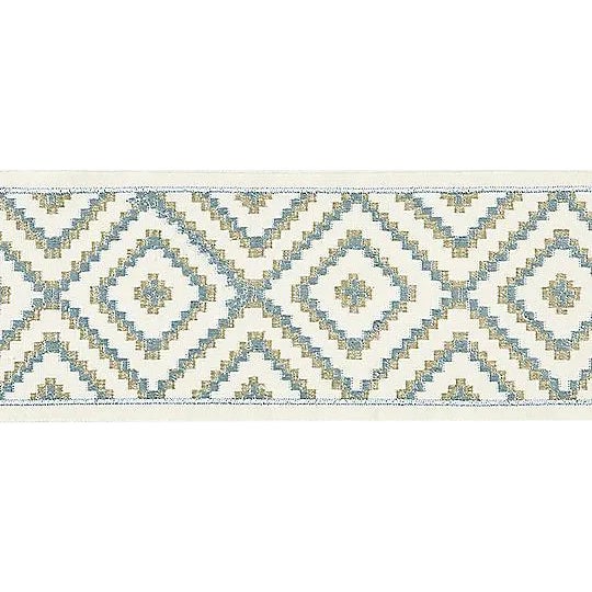 Sample, Scalamandre Medina Embroidered Tape, Mineral For Sale