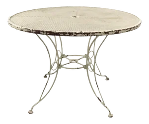 Wrought Iron Patio Garden Table Attributed to Woodard.