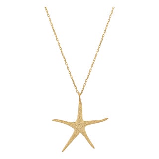 Sea Whisper Starfish Gold Vermeil Necklace For Sale