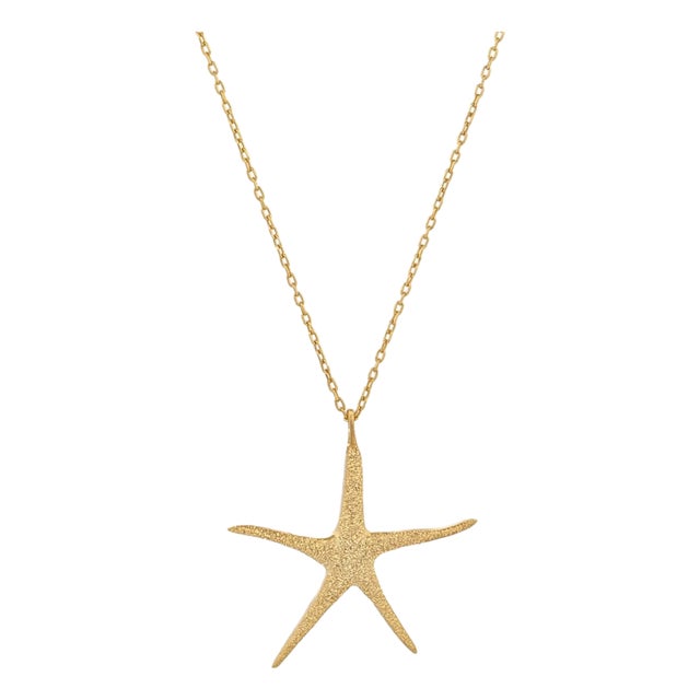 Sea Whisper Starfish Gold Vermeil Necklace For Sale