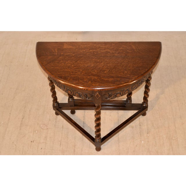 Late 19th Century English Oak Demi-Lune Table For Sale - Image 4 of 8