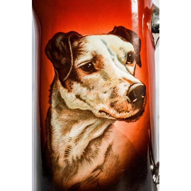 Victorian Antique Victorian Pitcher Mugs Hand Painted Dog Canine Portraits - Rare Complete Set of 7 For Sale - Image 3 of 18