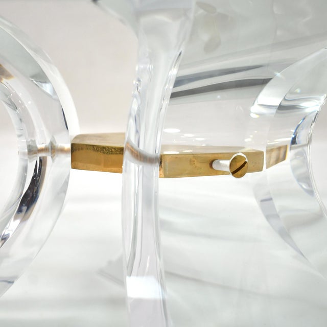 Lion in Frost Lucite "Tri-Odyessy" Coffee Table For Sale In Chicago - Image 6 of 9