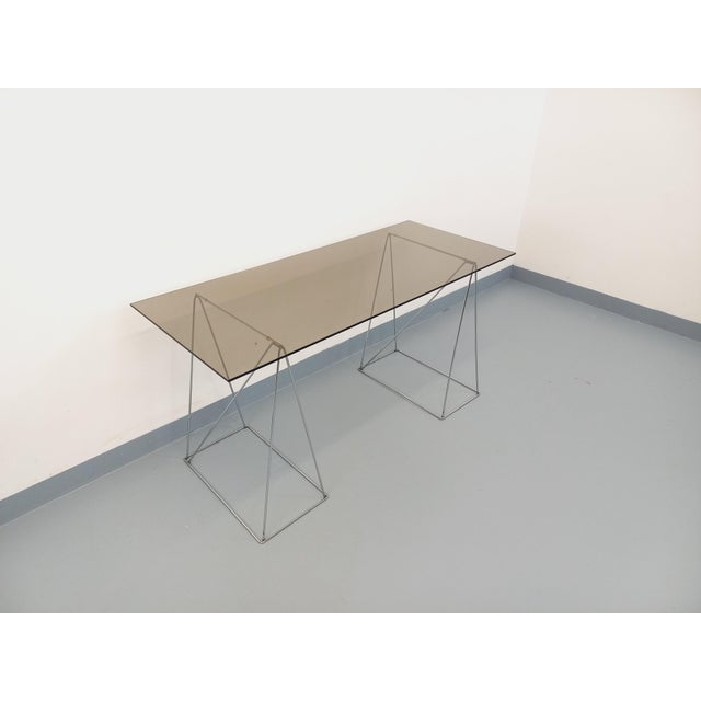 Vintage Desk in Smoked Glass and Chrome Metal, 1970s For Sale - Image 14 of 18