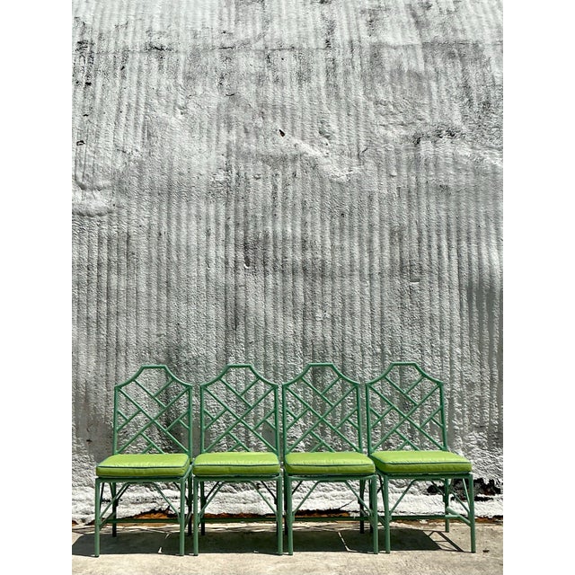 Vintage Coastal O’Brien Iron Works Dining Table & 4 Chairs For Sale - Image 9 of 12