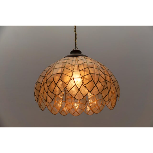 Wood Large Vintage Hanging Lamp, Italy, 1960s For Sale - Image 7 of 15