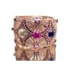 Bochic "Capri" Vintage Ruby, Sapphire & Emerald Cuff Set In 18K Gold & Silver For Sale - Image 16 of 18