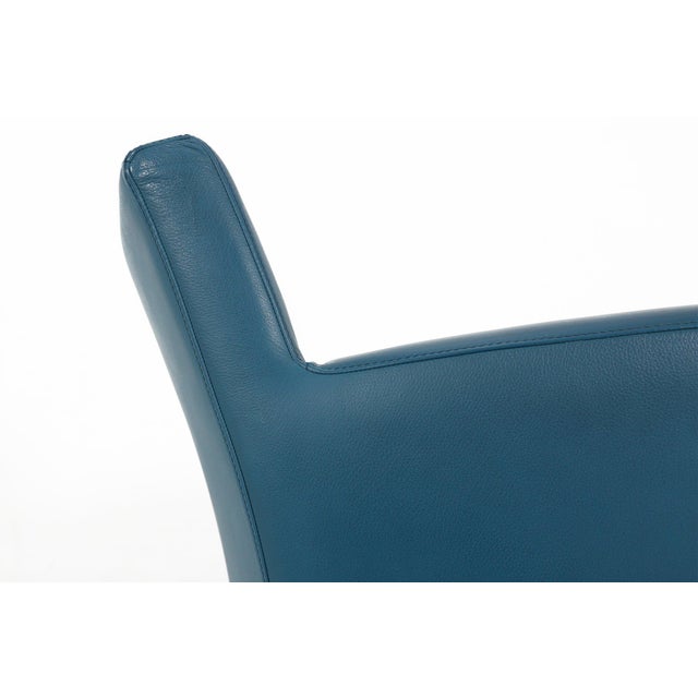 Vintage Lounge Chair in Blue Leather from Leolux, 1990s For Sale - Image 6 of 16