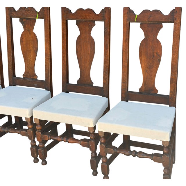 Set of Six Antique American Primitive Dining Side Chairs For Sale - Image 4 of 4
