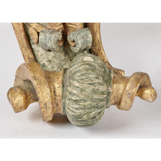 Gold 18th Century Italian Giltwood Sconces - Pair For Sale - Image 8 of 11