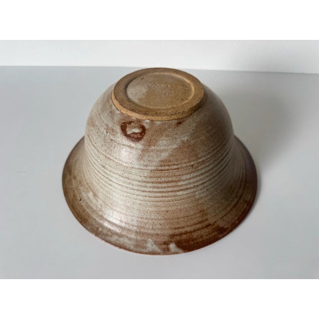 1982 Vintage Handmade Studio Art Stoneware Pottery Bowl – Signed For Sale - Image 9 of 9