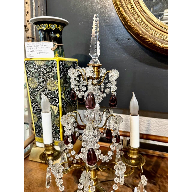 Transparent Pair French Bagues-Style Girandoles For Sale - Image 8 of 13